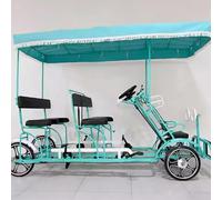 Bicicleta turística de cuatro ruedas para varias personas, con ruedas integradas para padres e hijos, ideal para atracciones turísticas, con pedaleo y autoconducción.(F)
