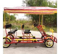 Bicicleta turística de cuatro ruedas para varias personas, con ruedas integradas para padres e hijos, ideal para atracciones turísticas, con pedaleo y autoconducción.(D)