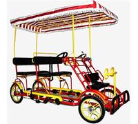 Bicicleta turística de cuatro ruedas para varias personas, con ruedas integradas para padres e hijos, ideal para atracciones turísticas, con pedaleo y autoconducción.(A)