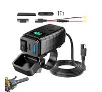 Bicicleta USB Schnelllader - Spannungsanzeige Modul Mit Switch, Hochleistungs Ladebuchse Anschluss, Robusto Motorrad Zubehör Einheit, Kompakte Einbaugröße | Effizientes Laden Für Smartphone Unterwegs