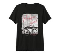 Bicicleta Vintage En Mackinac Island Mackinac Bridge Michigan Camiseta Premium