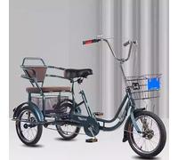 Bicicletas cómodas de 3 ruedas para personas mayores, altura ajustable, triciclo/bicicleta para adultos con cesta delantera y trasera y asiento con respaldo, fabricadas en acero de alto carbono, cap