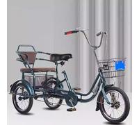 Bicicletas cómodas de 3 ruedas para personas mayores, altura ajustable, triciclo/bicicleta para adultos con cesta delantera y trasera y asiento con respaldo, fabricadas en acero de alto carbono, cap