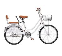 Bicicletas Ligeras para Adultos, Bicicletas de cercanías para Hombres y Mujeres, Cuadro bajo de Acceso, Frenos Dobles, Asiento Trasero de Esponja