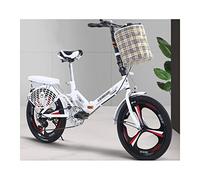 Bicicletas Plegables Bicicleta de 16 Pulgadas 6 velocidades, Cuadro de Acero de Paso bajo Bicicleta compacta Plegable con portaequipaje y Bolsa de Transporte Paseos urbanos y desplazamientos