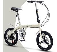 Bicicletas Plegables Bicicleta Plegable de 16 Pulgadas con Marco de Acero de Alto Carbono, fácil de Plegar, con 6 velocidades, Bicicleta portátil para Adultos, Bicicleta de Ciudad