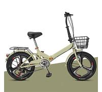 Bicicletas Plegables de Acero al Carbono, 6 velocidades Variables, Freno en V, Cuadro de Acero al Carbono, portátiles para Hombre y Mujer, 20 Pulgadas