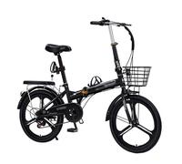 Bicicletas Plegables Para Adultos,Bicicleta De 16/20/22 Pulgadas,Altura Ajustable,Apta Para Hombres,Mujeres Y Adolescentes, Black 22in