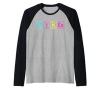 Bicicletas Tabla periódica Día Mundial de la Bicicleta Ciencia Elementos Camiseta Manga Raglan