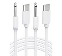 Bicmice Cable de carga USB tipo C CC de 2,5 mm, cable de carga CC de 2.6 pies, paquete de 2 (blanco)