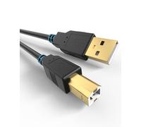 Bicmice Usb-A A Usb-B 2.0 Cable De Impresora 480 Mbps De Alta Velocidad Para Hp Canon Brother Samsung Dell Epson Lexmark Xerox Y Más Disco Duro Externo, Cable De Escáner Chapado En Oro 5Ft/1.5M