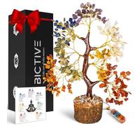 BICTIVE Árbol de la Vida Piedras Naturales y Colgante. Árbol de Curación de 7 Chakras, Piedras Litoterapia, Decoración de Meditación Espiritual. Feng Shui Deco Casa Moderna 300 piedras preciosas 25 cm