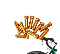 Bicycle Cable End Caps | Brake Wire Cover Tips | 10 Pcs Aluminum Alloy Shifter Ferrules, Mountain Bike Crimps Accessory; Replacement Road Cycling Parts, Metal Housing Protector Kit, Gear