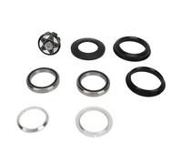 Bicycle Front Fork Bowl Set, Bike Headset Kit, Aluminum Alloy Waterproof Anodized Headset Spacer with Sealed Dual Bearings for 44-50.6mm Tapered Head Tube and 28.6mm Straight Fork