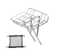 Bicycle Front Rack - Light Cargo Carrier | Gravel & Touring Bike Stand | V5-03 Tall Model Anodized Aluminio Front Storage Basket Mount for 700C Rigid Fork Road Mountain Bikes