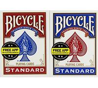 Bicycle Juego de cartas de póquer, estándar, rojo y azul, 2 piezas