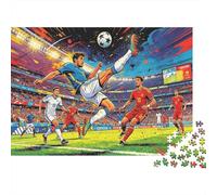 Bicycle Kick 1000 Piezas Puzzle Reciclado Soccer Juego Mayor Puzzles Party Juego Accesorios Developing Chico & Chica‘s Intelligence Educativo Divertido 38x26cm/1000pcs