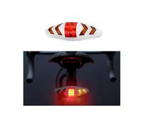 Bicycle Taillight Intelligent Wireless Control Turn Signal Light Bike Rear Brake Light with Mount Holder Strap, Battery Models(White)