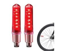 Bicycle Tire Stem Light - Valve Air Lamp, Motion Cycle Wheel Glow Device | Color Vibration Sensing Component | Women Men Bikers Commuting Camping Long Tours, double Sided Biking Tire Letter Lamp
