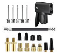 Bicycle Valve Adapter Replacement Pump Head with Presta Schrader Dual Valves Tyre Valve Converter (AV DV SV) Tire Valve Caps Air Pump Inflator Extension Hose Ball Pump Inflation Needle Nozzle Adaptor