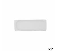 Bidasoa Bandeja de Aperitivos Fosil Blanco Cerámica Alúmina 25,6 x 9,1 x 2,3 cm (9 Unidades)