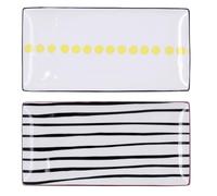 Bidasoa Bandeja de Aperitivos Zigzag Rectangular Multicolor Cerámica 30,5 x 15 x 2 cm