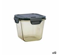 Bidasoa Fiambrera Hermética Infinity Cuadrada 900 ml Amarillo Vidrio (12 Unidades)