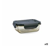 Bidasoa Fiambrera Hermética Infinity Rectangular 370 ml Amarillo Vidrio (12 Unidades)