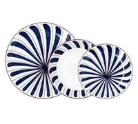 Bidasoa Oceanika Vajilla Porcelana 18 Piezas - 6 Personas Porcelana Apto Microondas Apilable