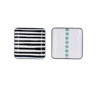 Bidasoa Zigzag Set 2 Bandejas Porcelana Surtidas 15x15cm Porcelana Apto Microondas Apilable