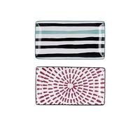 Bidasoa ZIGZAG - Set 2 Bandejas Porcelana decoradas 20X11Cm