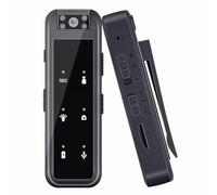 Biddsgg Body Cam Mini Cámara Portátil Lente Giratoria Cámara Espía 180° 64G con Vídeo y Audio HD 1080P con Visión Nocturna Cámara Portátil Grabación Video & Audio - Para Al Aire Libre, Policía