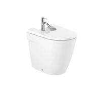 Roca Ona Inodoro tanque alto de porcelana con salida dual y un acabado en color blanco - Asiento con tapa