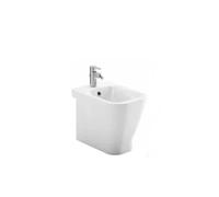 Bidé a suelo de porcelana blanca 35x52 cm ideal para baños modernos LOOK de Unisan - Tapa de caída amortiguada
