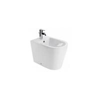 Bidé de suelo cerámica vitrificada blanca para baño moderno BTW Monobloc de Unisan - Con tapa blanca