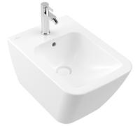Bidé Finion de Villeroy & Boch, con rebosadero, 1 orificio de grifería, 375x560mm, 446500RW, Color: Blanco Piedra CerámicaPlus