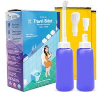 Bidé portátil de gran capacidad de 17 onzas, bidé personal de viaje de 500 ml, bidé de mano para viajes, higiene personal, posparto, cuidado perineal, paquete de 2 unidades (azul)