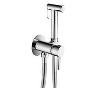 Bidé portátil de mano, Rociador de bidé mano for inodoro, montado en la pared, mezclador agua caliente y fría, cromado