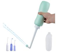 Bidé portátil para inodoro, accesorio de bidé, piezas de bidé de viaje personal de mano, 650 ml, boquilla puntiaguda extra larga para parto, higiene personal, al aire libre, camping, con bolsa de