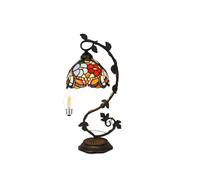 Bidesen 8" Home Supplies Lámpara de mesita de noche Tiffany vintage hecha a mano de vidrio tintado para sala de estar, dormitorio y pantalla (tamaño: 8 pulgadas, color: D)