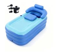 Bidesen Bañera hinchable para adultos | Bomba eléctrica y diseño de 3 cámaras | Tina plegable portátil para baño, balcón y camping