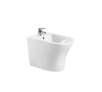 Bidet a suelo ceramico de Bano | Bide Adosado a Pared de Fondo Reducido Redondo Sin Tapa