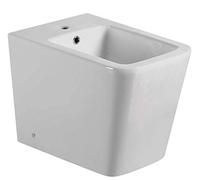 Bidet a Suelo de Baño Moderno - Cerámico Blanco a Juego con inodoro Cuadrado -Sin tapa y Fácil Limpieza (Bidet)