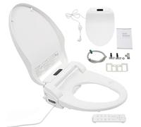 Bidet electrónico, asiento de inodoro inteligente inteligente, bidé de inodoro con control remoto y boquilla, múltiples modos de limpieza, agua ajustable y temperatura del asiento, secado de aire