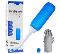 Bidet Portatil para Postparto,Bidé de Viaje Portátil con 2 Boquillas + Tubo Escalable,Botella Peri para Ducha íntima y Ducha de Glúteos,Botella Perineal,Bidé de Mano para Personal,Azul