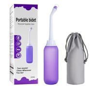 Bidet Portatil para Postparto - Bidé de Viaje Portátil de 500 ml para Ducha íntima Mujeres - Botella de Lavado Perineal con Boquillas Dobles y Conducto Retráctil - Ducha de Glúteos,Púrpura