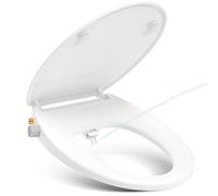 Bidet Tapa WC Forma O Universal, YEAUPE PRO Tapa WC Asiento de Inodoro de Cierre Suave, Bidet Toilet Seat, blanco, 43 * 37CM