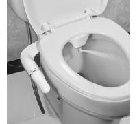Bidet WC ultra fino kit de inodoro japonés para cuarto de baño, rociador Boku, boquilla retráctil y presión de agua ajustable, entrada de latón, blanco (dos boquillas)