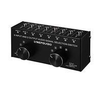 Bidireccional 3.5mm Jack Audio Conmutador Selector,Conmutador de Audio de 6 entradas y 2 Salidas Caja selectora de señal de Audio bidireccional Distribuidor Divisor con Tomas de Entrada y Salida