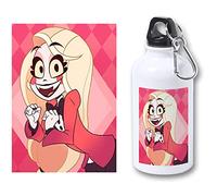 BIDON 400ML METALICO HAZBIN HOTEL CHARLIE DIBUJO para viaje y deporte